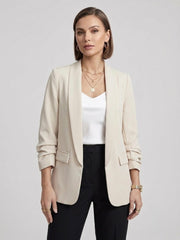 Ruched-Sleeve blazer