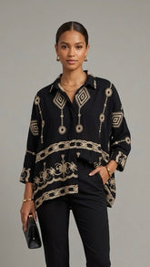 Gilded Bohemian Linen Shirt