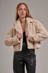 Cropped fur jacket