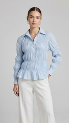 Smocked Peplum Blouse