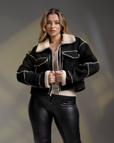 suede jacket Suede Jacket with Fur Back