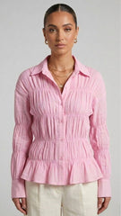 Smocked Peplum Blouse