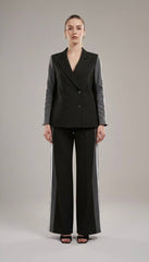 Stripe panel suit