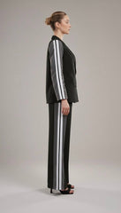 Stripe panel suit