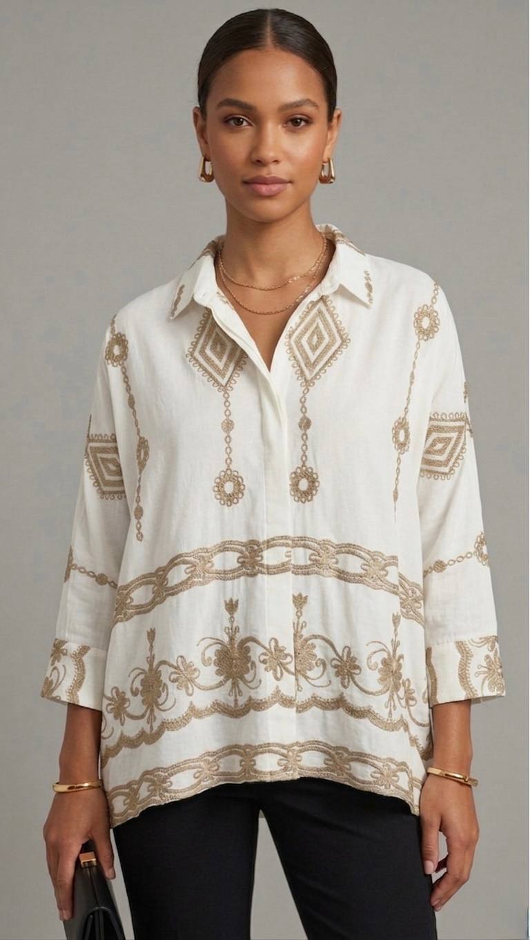 Gilded Bohemian Linen Shirt
