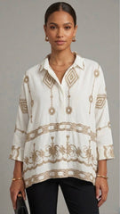 Gilded Bohemian Linen Shirt