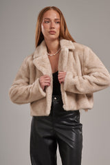 Cropped fur jacket