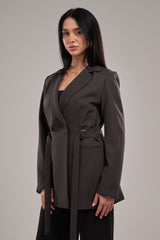 tailored belted blazer