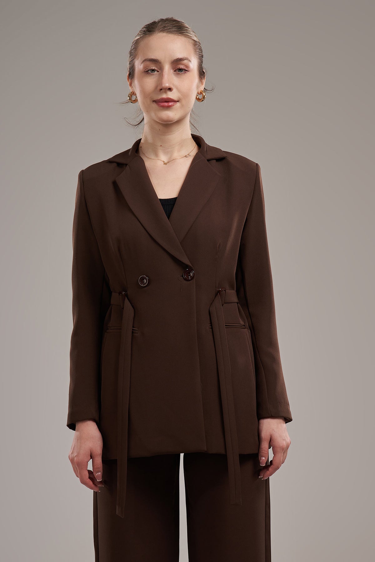 tailored belted blazer