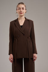 tailored belted blazer