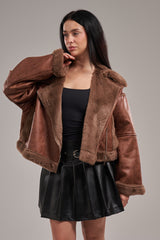 Furback Oversize Luxe Leather Jacket