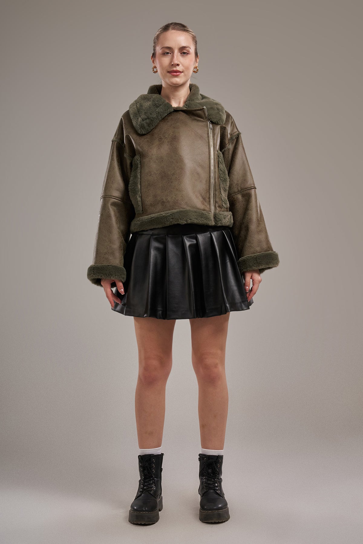 Furback Oversize Luxe Leather Jacket