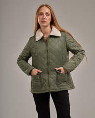 Puffer Jacket with Fur Collar