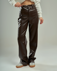 Glossy Leather Pants