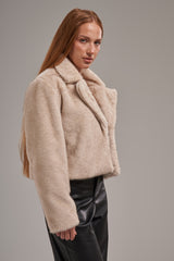 Cropped fur jacket