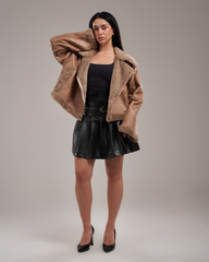 Furback Oversize Luxe Leather Jacket
