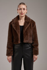 Cropped fur jacket