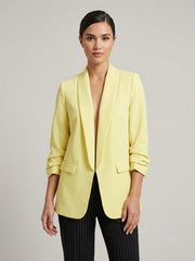 Ruched-Sleeve blazer