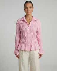 Smocked Peplum Blouse