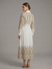 Belted Embroidered Dress