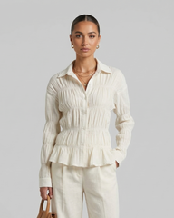 Smocked Peplum Blouse