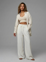 High-Waisted Linen Pant