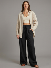 High-Waisted Linen Pant