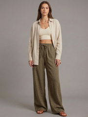 High-Waisted Linen Pant