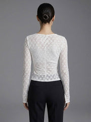 Split-Hem Lace Top