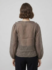 Ruffled Sheer Blouse