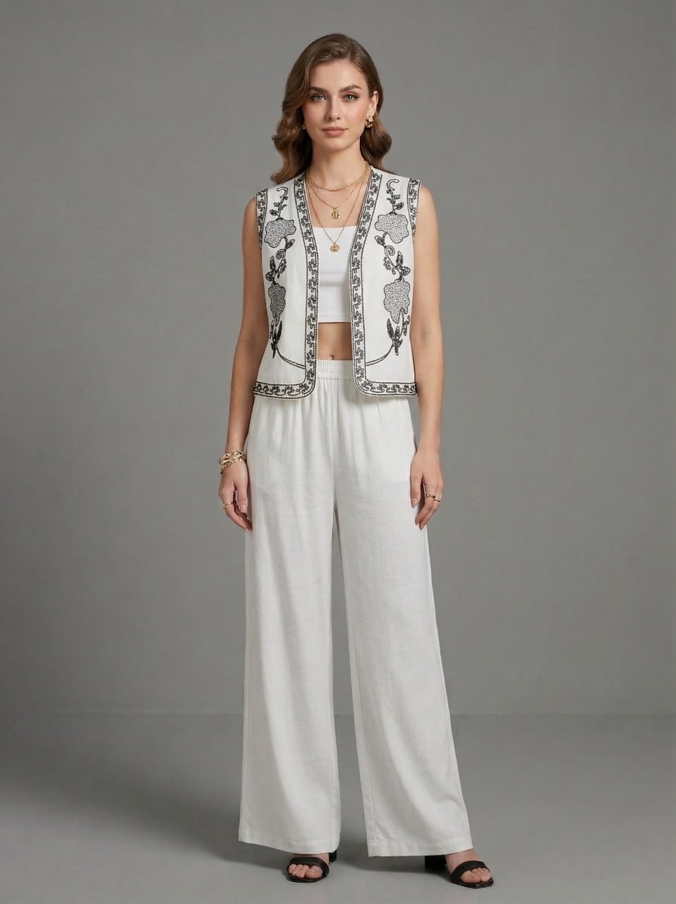 Embroidered Linen set