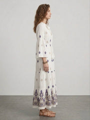 Bohemian Embroidered Maxi Dres
